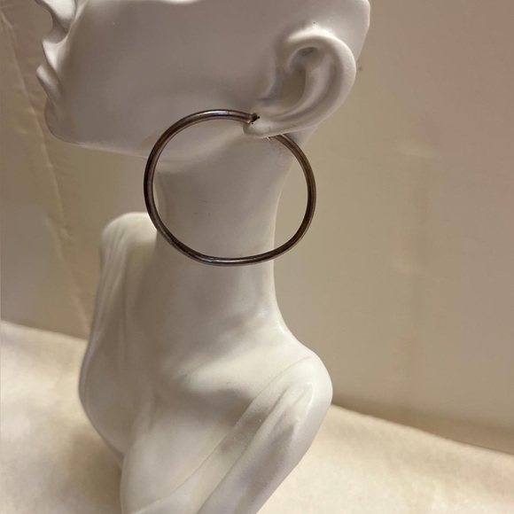 Vintage Silver Hoop Earrings - Picture 12 of 13